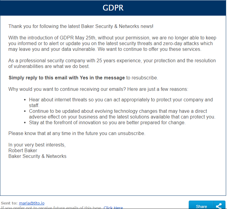 baker gdpr